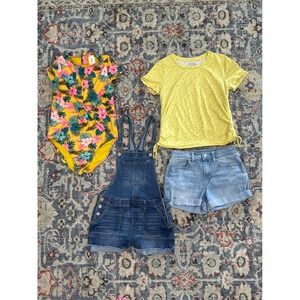 Art Class SO Old Navy Summer Bundle Girls XL 14-16 Yellow Blue Floral Denim